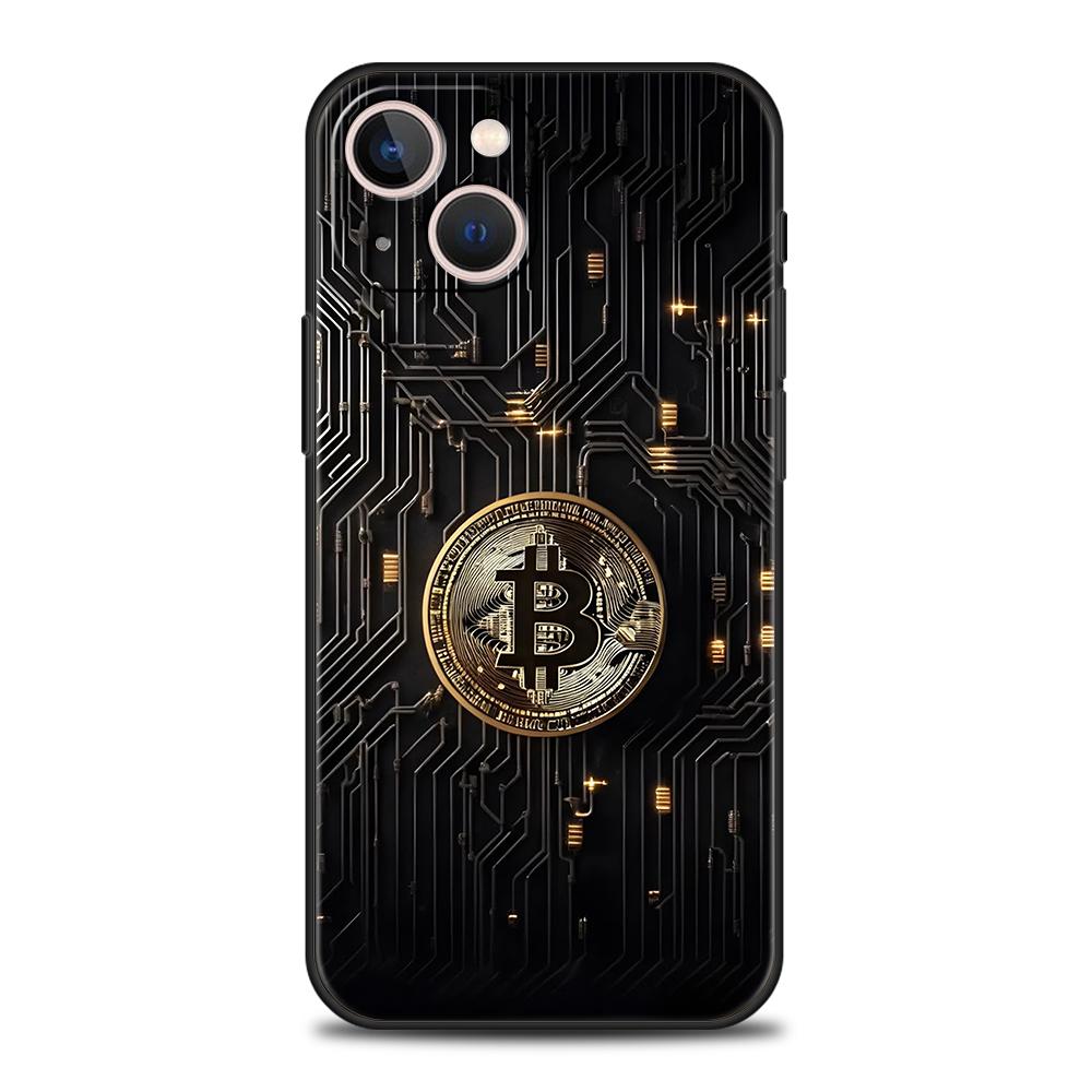 Luxury TPU Soft Phone Case For iPhone 17 Air 16E 16 11 15 14 Pro MAX 12 13 7 8 Plus X XR XS SE 2022 Cover Luxury Bitcoin B
