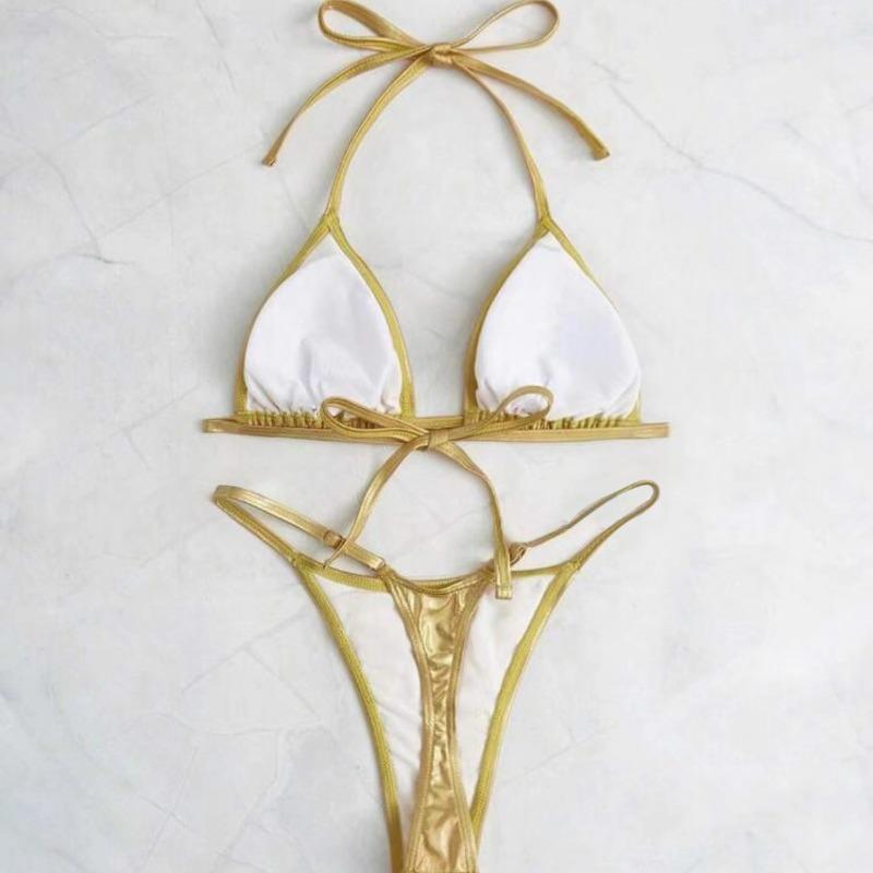 Women S Shiny Thong Bikini Swimsuit For Women Swimming