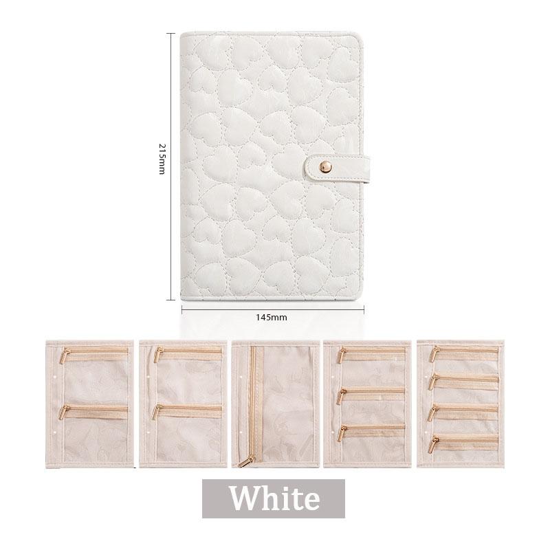 Hochwertiges Transparentes Schmuckaufbewahrungsbuch Samt mit Reißverschluss Halskette Ordner Aufbewahrungsbuch Luxus PU Leder Klarsichthüllen