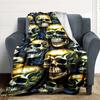 1pc Skulls Roses Blanket, Lightweight Flannel Throw Blanket For Sofa, Bed, Travel, Camping, Living Room, Office, Couch, Chair, And Bed
