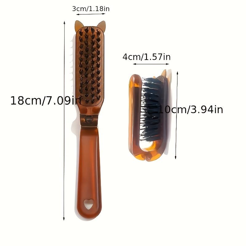 Amber Portable Travel Hair Brush, Soft Bristles for All Hair Types, Lightweight ABS Handle, Essential for Home Travel Handbag
