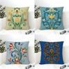 Norwegian Rosemaling Pillow Case Cotton Linen Fabric Square Zipper Pillowcase Home Decorative Living Room
