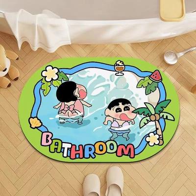 Cartoon Household Diatom Mud Mat Bathroom Absorbent Quick Drying Non-slip Foot Mat Dirty Toilet Bedroom Porch Kitchen