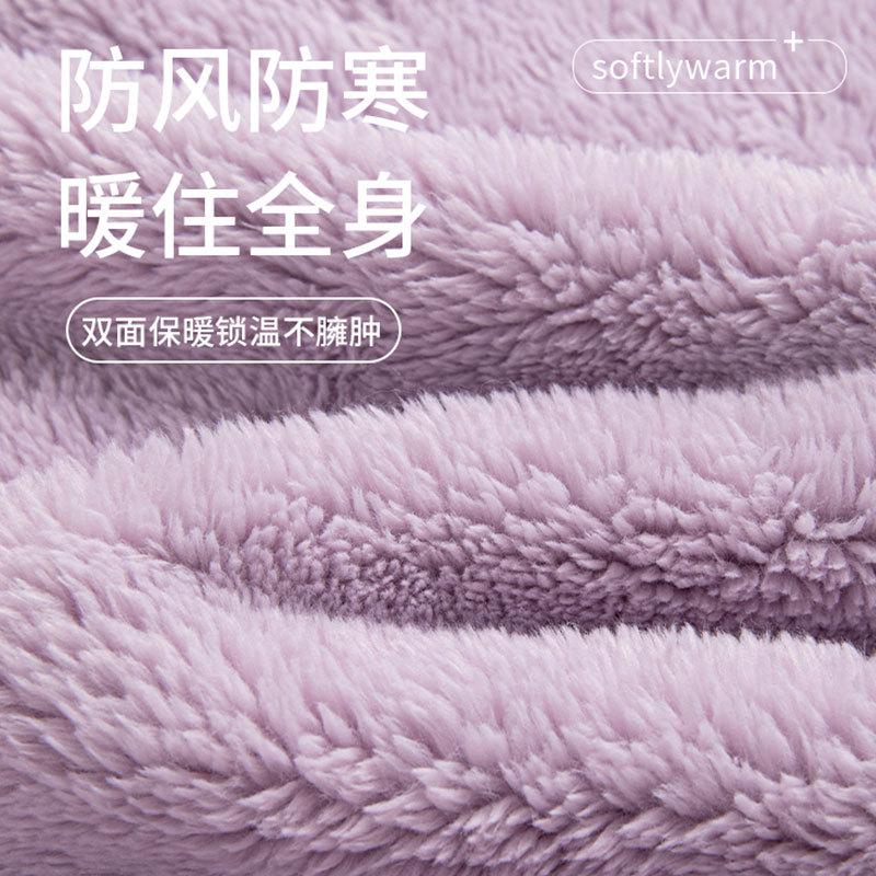 Coral Fleece Nightgown Women'S Winter Fleece Thickened Medium And Long Flannel Pajamas Autumn And Winter Bathrobe Women