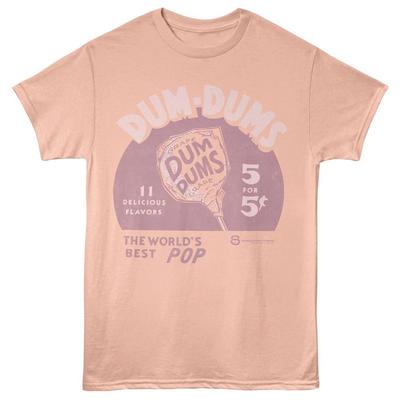 Dum Dums Men039;s Vintage Candy T Shirt Worlds Best GRAPE POP Peach Cotton Unisex T-Shirt