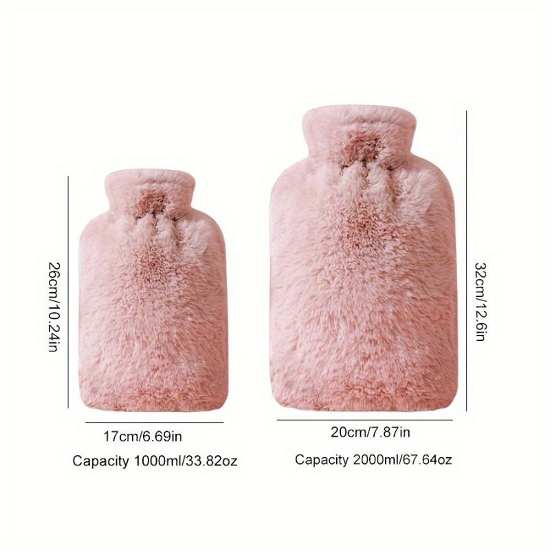 1 Piece of 33.81oz/67.63oz Large Capacity Plush Hot Water Bag: Made of PVC Material, Hand Warmer Very Suitable for Beds