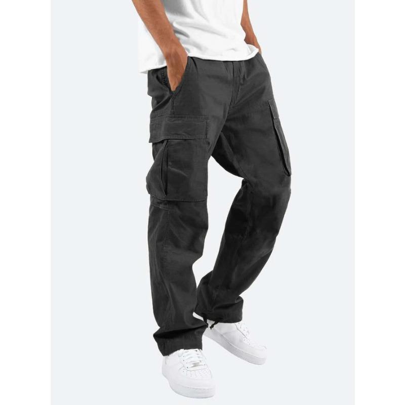 New Men's Work Pants with Drawstring and Multiple Pockets for Casual Wear