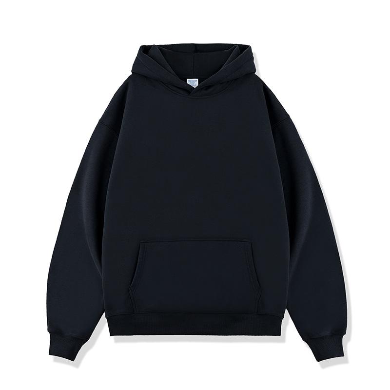 Autumn and Winter One Tone Blank Plus Velvet Thickened 450g Hooded Sweatshirt Men Heavy Hoodie Mens Clothes