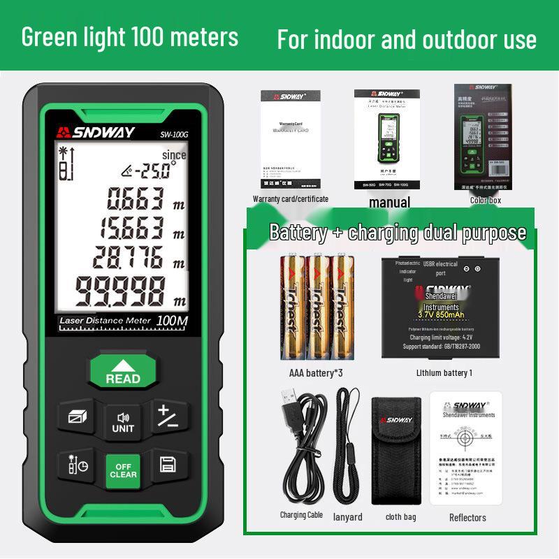 SNDWAY High-Precision Laser Distance Meter and Electronic Ruler.