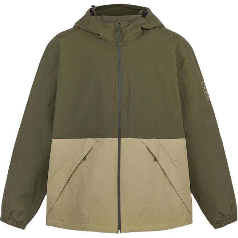 Timberland Hooded Casual Color Block Comfortable Waterproof Windproof Breathable Jacket Men Jacket Army-Green Cane A69PU-EQJ