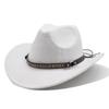 Western Cowboy Hat Woolen Top Hat Big Edge Jazz Felt Hat 10 Colors