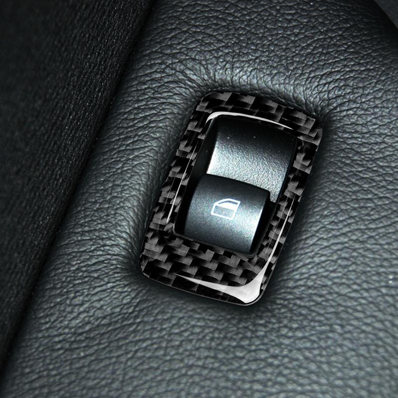 Real Carbon Fiber Car Accessories Window Lift Decorative Panel Trim Cover Soft Sticker For BMW X5 E70 2008-2013 X6 E71 2009-2014