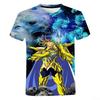 Saint Seiya 3D Harajuku Hoodie Short Sleeve Top Hip Hop Anime Men's and Women's T-shirt