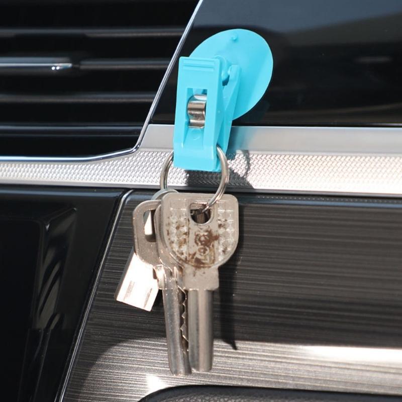 Universal Suction Clip Glass Metal Tile Surfaces Simple Attach Firm Grip Car Clip Accessory Suitable for Car & Bath Use