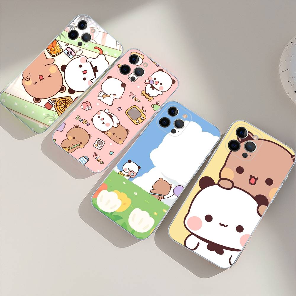 Character Bubu And Dudu Transparent Phone Case For IPhone 16 15 14 13 12 11 Pro Max Plus Soft Cover