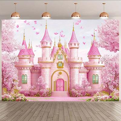 Fairy Tale Castle Theme Decoration Tapestry Girls Room Dessert Shop Background Cloth Romantic Dreamy Style Props