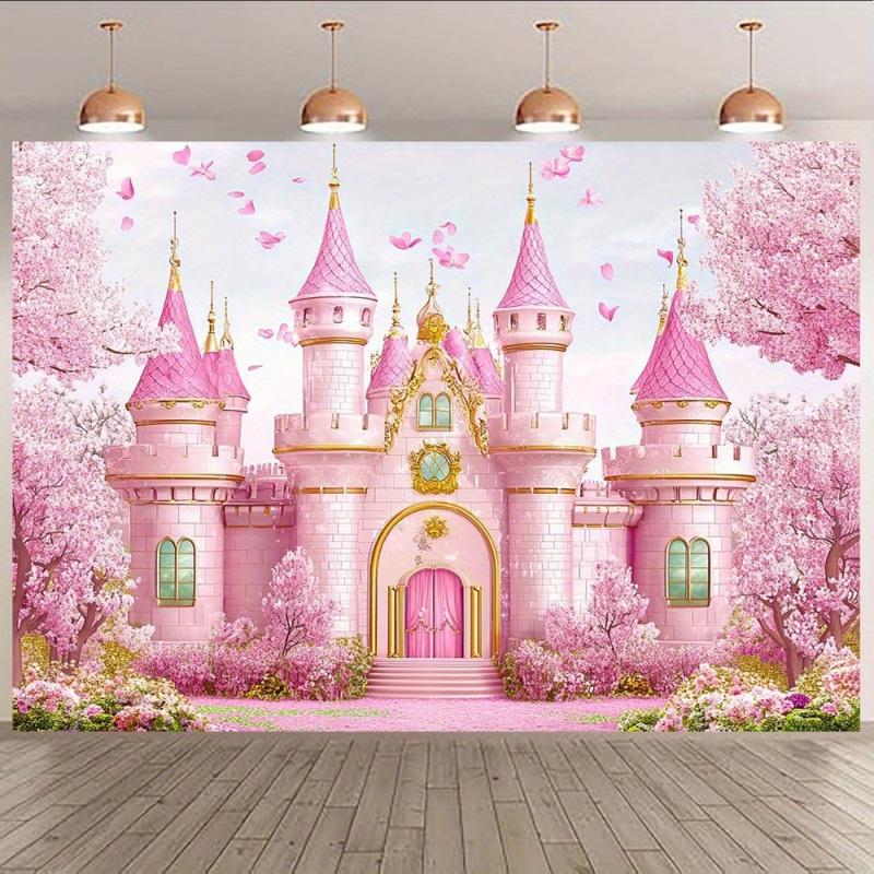 Fairy Tale Castle Theme Decoration Tapestry Girls Room Dessert Shop Background Cloth Romantic Dreamy Style Props