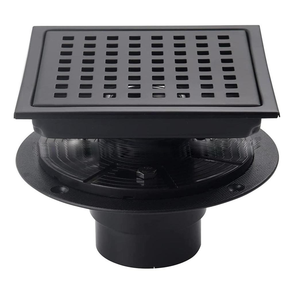 Stainless Steel Floor Drain Removable Hair Catcher Square Shower Drain with Flange for Bathroom, Kitchen Easy to Clean