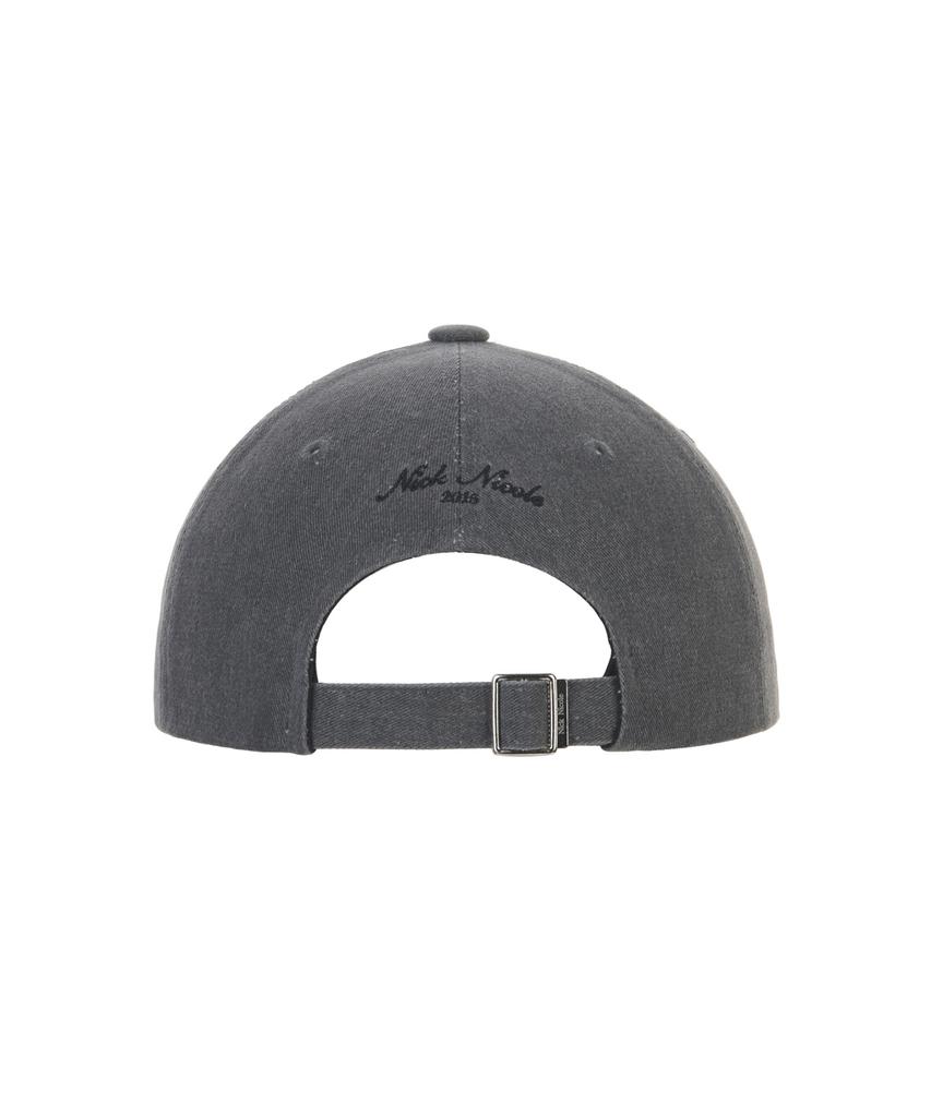 Nigaennikol Nicole Lettering Ball Cap_Denim Charcoal