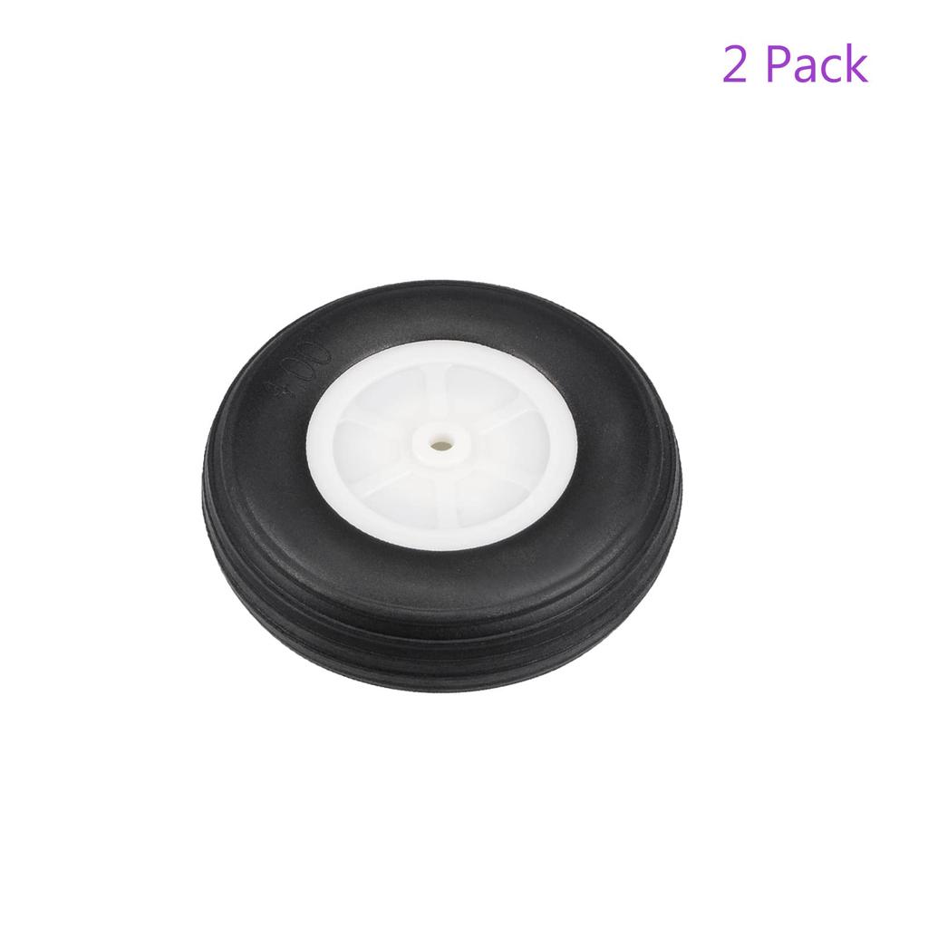 DMiotech 2pcs 100mm PU Sponge Wheels with Hubs for RC Airplane Tires, RC Cars, Model Ships, DIY Projects