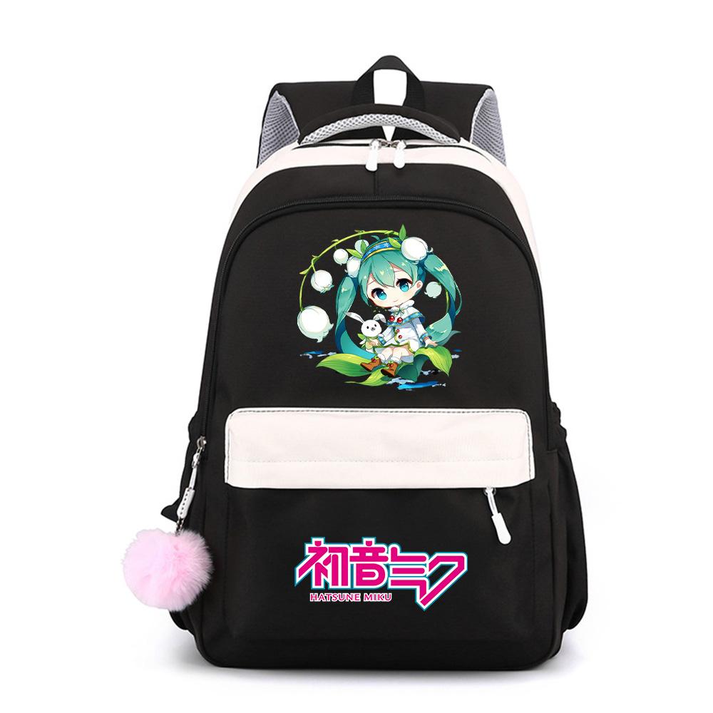 Anime Cartoon Hatsune Miku Printed Large Capacity Waterproof Backpack for Teenger Student Girl Boy Schoolbag Bookbag Kid Gift Travel Bag