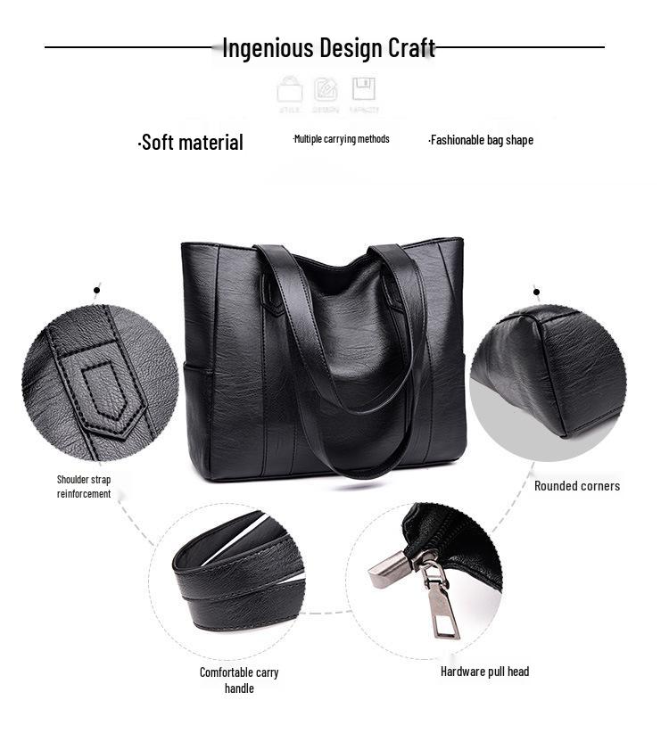 Kvinners allsidige tote- og crossbody-veske med stor kapasitet - Moteabel og praktisk mammahåndveske