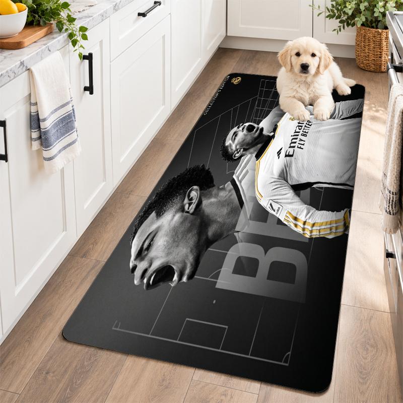 Flannel Kitchen Mat Jude Bellingham Soft Area Rug Non Slip Floor Carpet Home Decoration