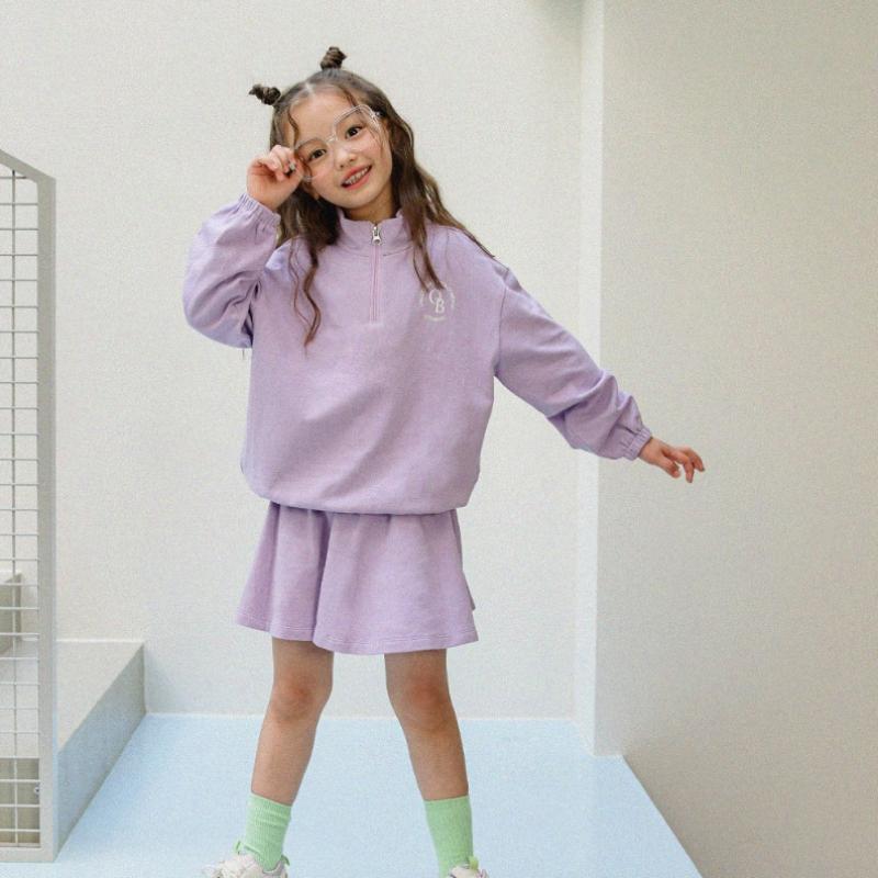 Olivan Half Zip Up Skirt Top And Bottom Dress 2color