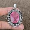 Rhodonite Gemstone Handmade 925 Sterling Silver Jewelry Pendant 2.36" KKG-735