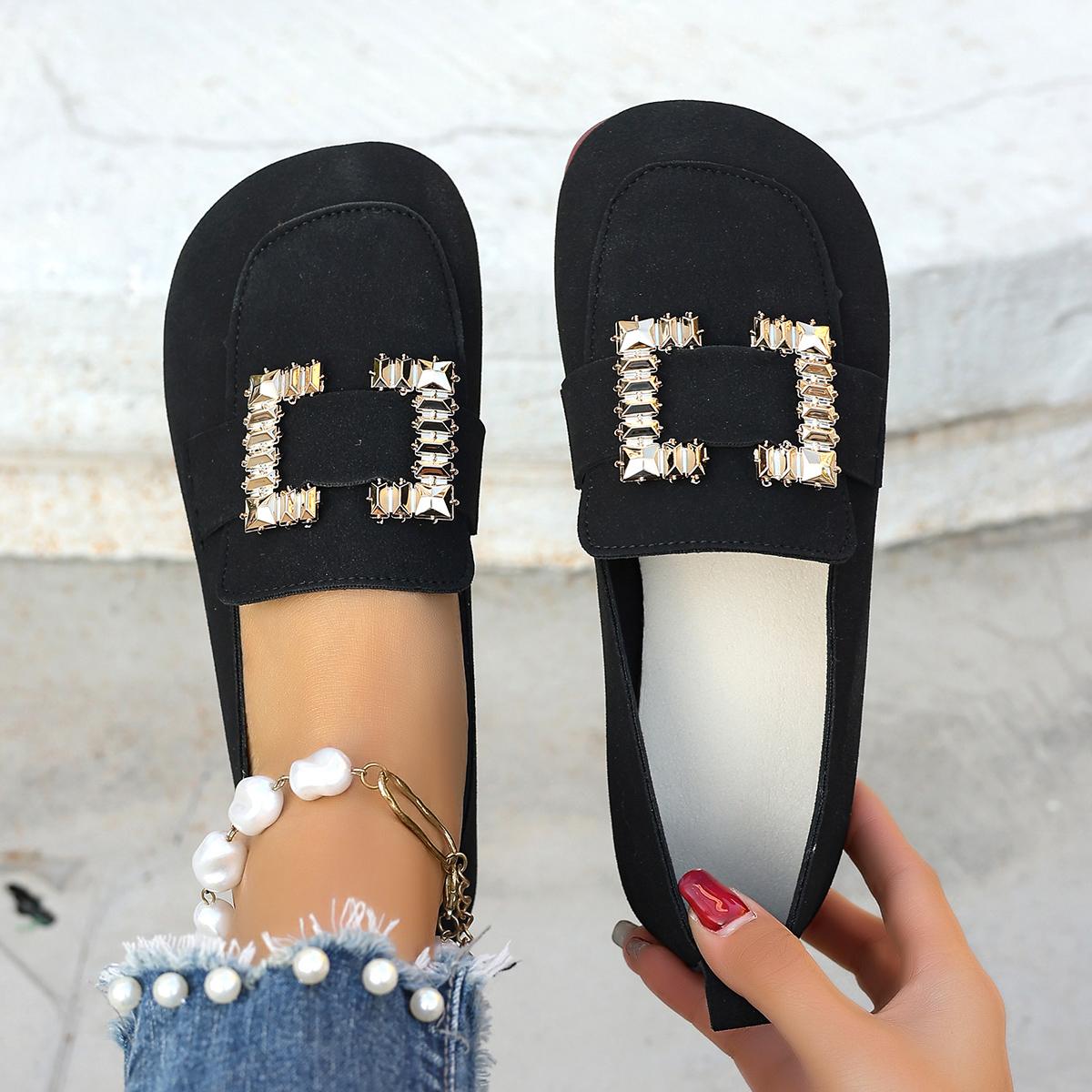 

Women Flats Spring New Large Size Flat Loafers Shoes Women Knitting Slip-on Round Head Breathable Fashion Shoes for Women 36