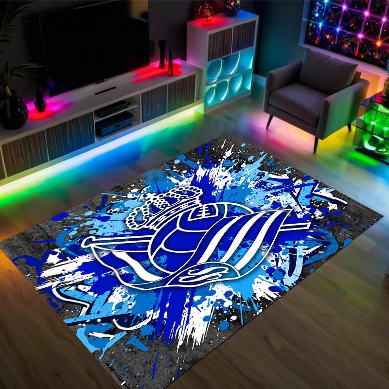 Real Sociedad FC Design Crystal Velvet Carpet Cozy Non?Slip Printed Rug For Bedroom Living Room Entrance