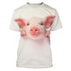 Cute Fun Animal Pig 3D Print Sport  Breathable Men T-shirt Outdoor Street Casual Daily
