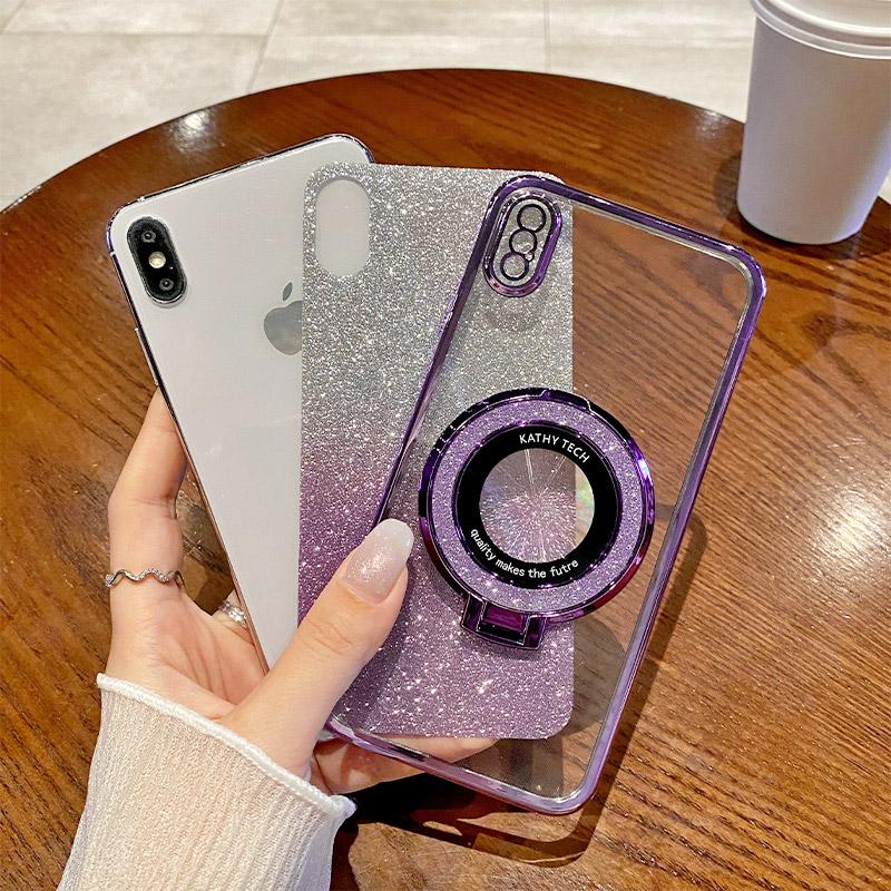 Electroplated Glitter Case For OPPO A1K A5 A7 A8 A9 A11X A12 A15 A17 A32 A36 A38 Magnetic Suction Bracket Soft TPU Back Cover