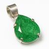 Green Emerald 35.75 Ct Natural CERTIFIED 925 Sterling Silver Pear Cut Pendant AI-120-NS
