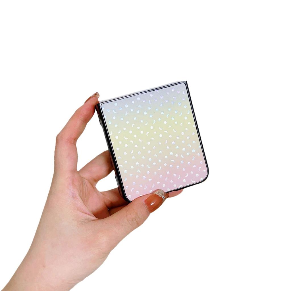 Applicable To Samsung Z Flip6 Mobile Phone Case Z Flip5 Folding Screen Gradual Change Laser Star Flip Case