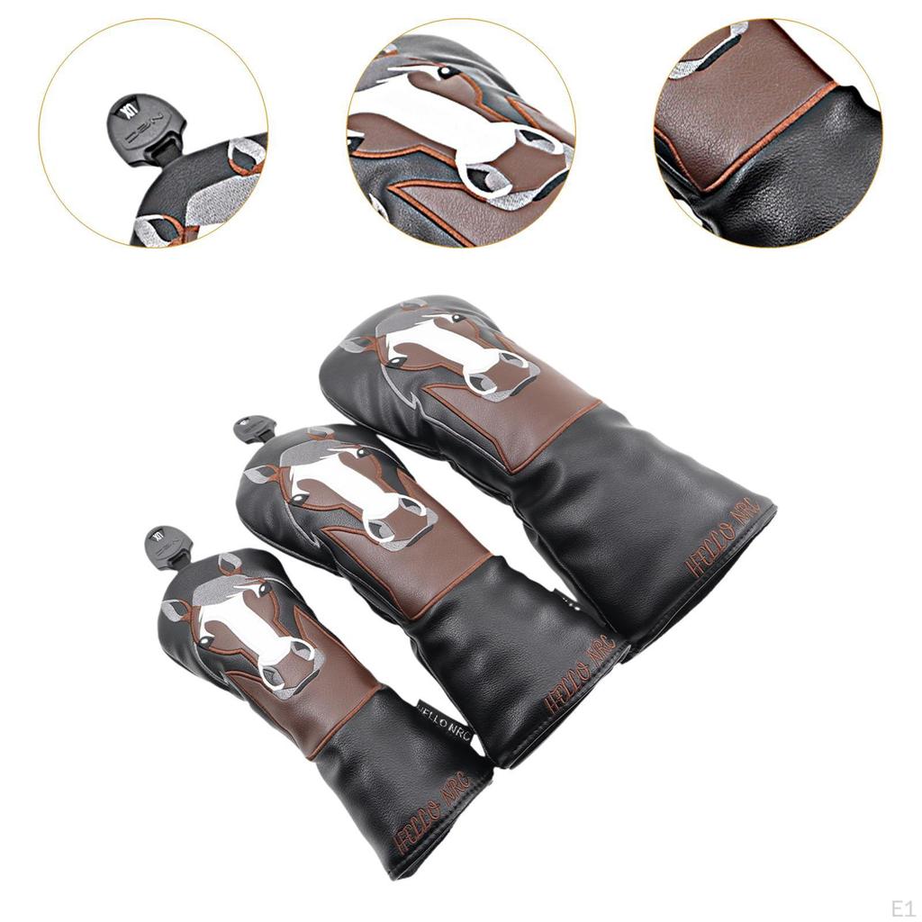 3 Pack Golf Wood Headcovers for Club