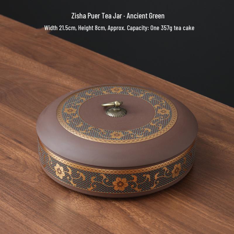 Pu er Tea Cake Storage and Gift Box - Zisha Jar for White and Pu er Tea (Empty)