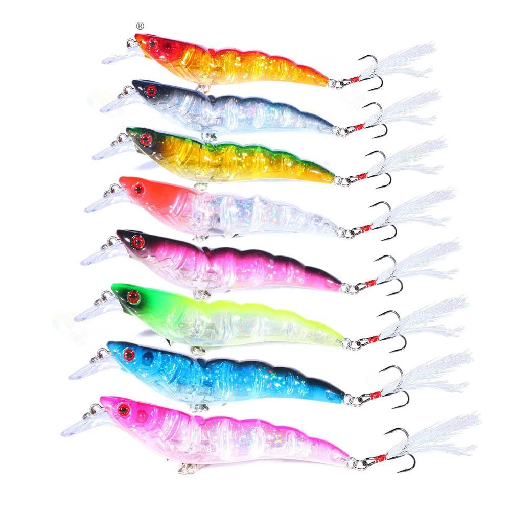 Minnow Lure for Specially Targeting Red Snapper13Full Attack Shrimp Feather Hook Lure Bait for Freshwater and Sea Fishing Imitat