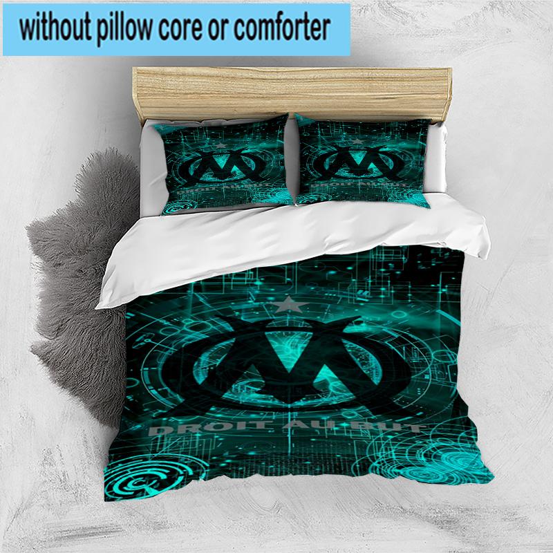 3pcs Mar-seille With Pride Emblem Printed Bedding Set Duvet Cover Closure Includes 1 Duvet Cover & 2 Pillowcases Bedding Sets Home Decor Gifts