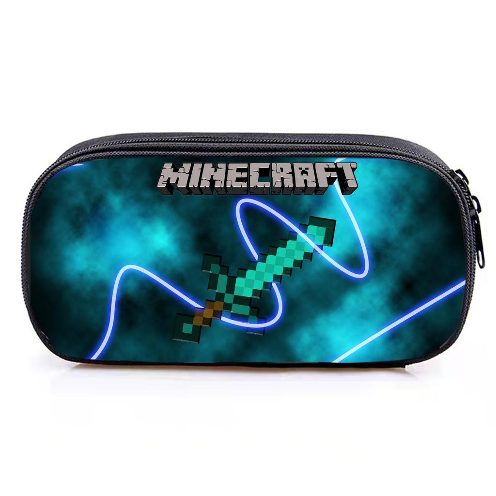 Minecraft Game Student Large Capacity Pencil Bag Stationery Bag Cartoon Pencil Bag Storage, Stationery Box