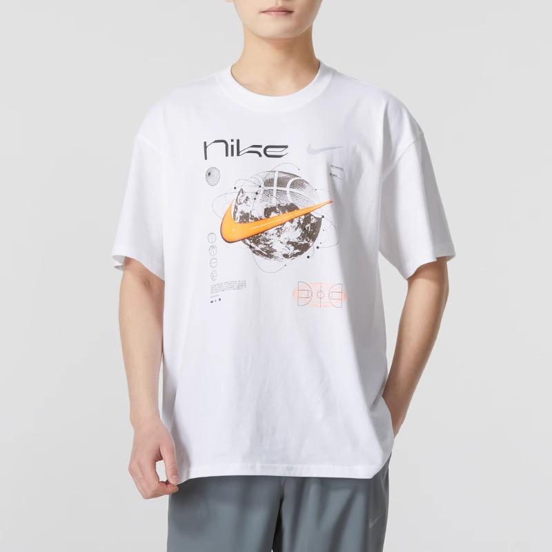 Nike Max90 Buchstaben Logo Print Locker Rundhals Kurzarm T-Shirt mit überschnittenen Schultern Herren Tops Weiß FV8419-100