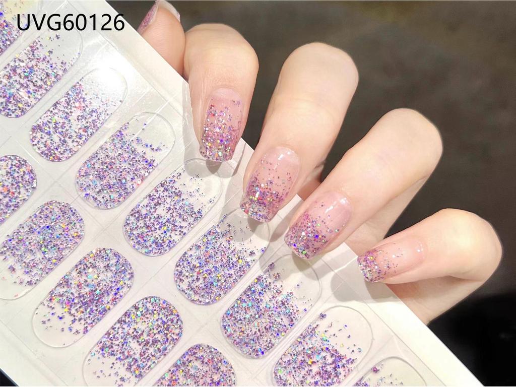 Transparent Nude UV Gel Nail Art Stickers: Semi-Cured, Semi-Baked Manicure Sheets