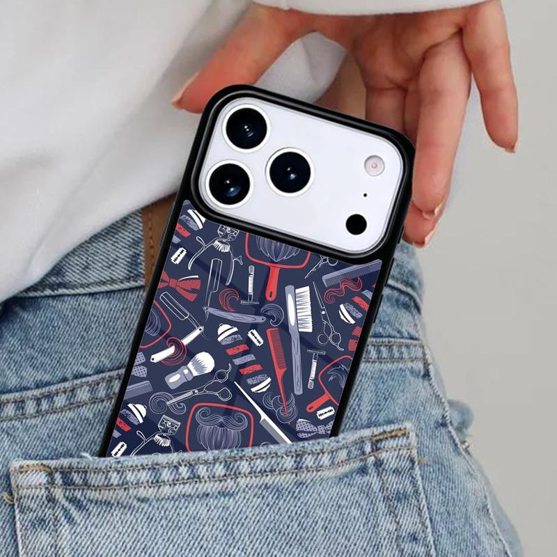 

Barber Stripes Scissors Phone Case for iPhone 16e 15 14 13 12 17 Pro Max Plus Air 17pro Cover Coque iPhone 16 Plus