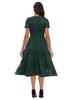 Bright Deer Women's Lace Cocktail Dress V Neck Short Sleeve Fitted Waist Midi Prom Bridesmaid Wedding Guest Party Evening Occasion Outfit