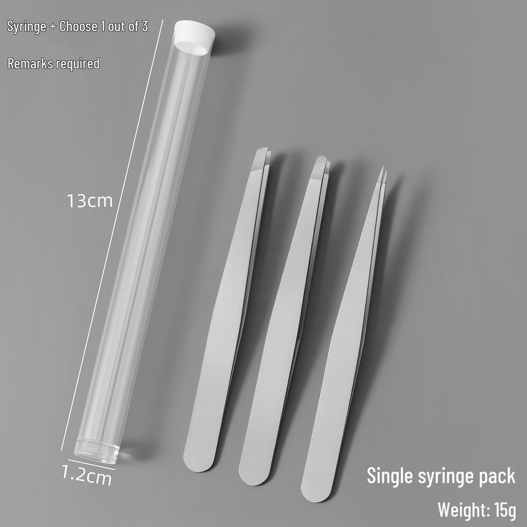 Frosted 96 Stainless Steel Eyebrow & Eyelash Tweezers for Shaping & Hair Removal - Slanted, Flat, and Pointed Tips