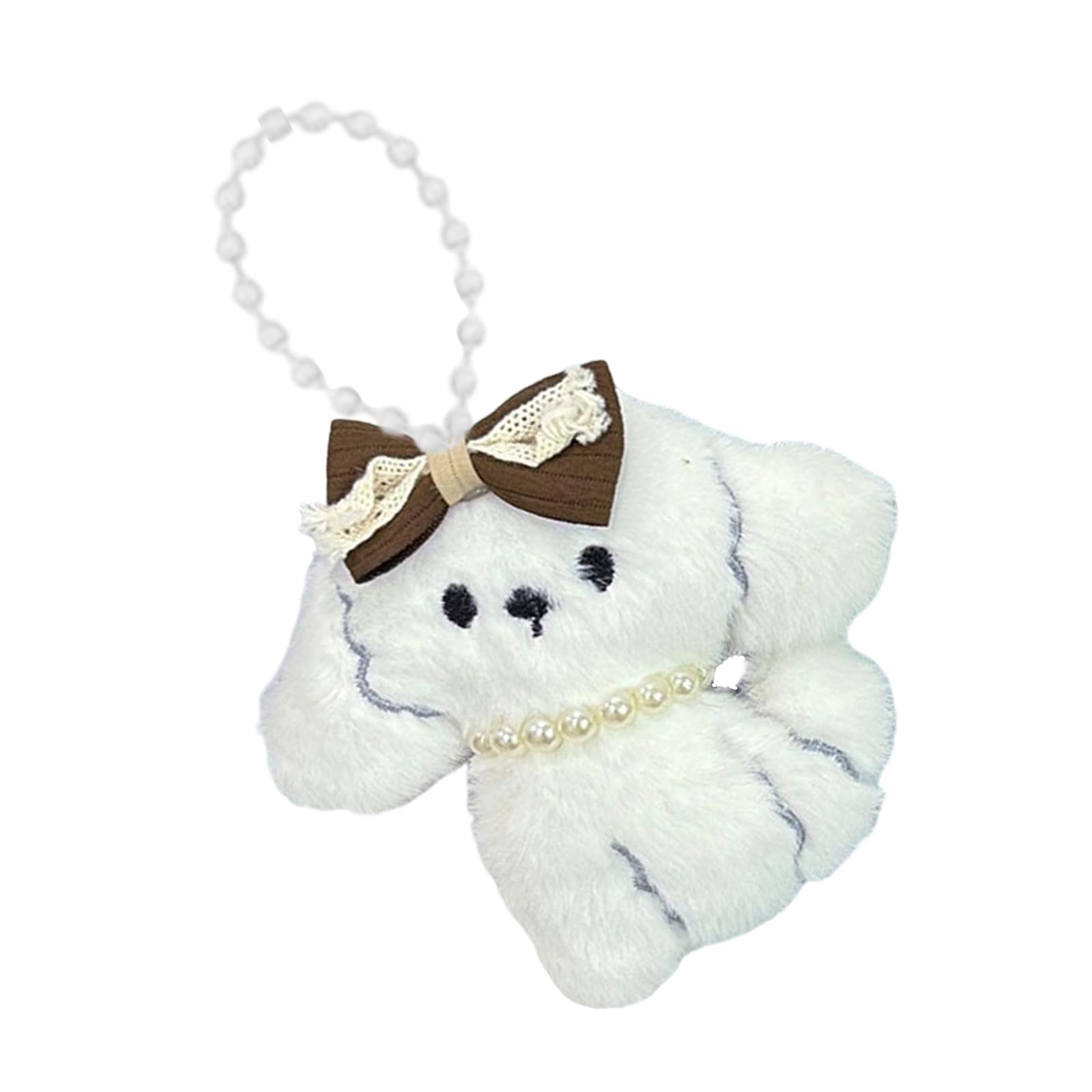 

Плюшевая игрушка-брелок в виде собаки, мягкая набивная игрушка, подвеска для сумки, аксессуар-подвеска для рюкзака, ручная работа, украшение комнаты на Хэллоуин 1 белый