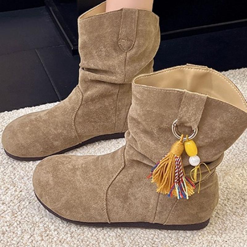 Fashion 2025 New Women's Simple Stylish and Comfortable High Quality Simple Boots New Flat Bottom Versatile Short Boots