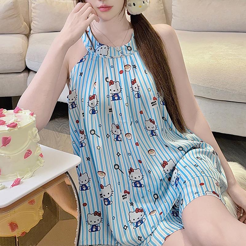 Summer new sleeveless fashion sweet sleeveless shorts pajama set soft comfortable cool summer pajama set