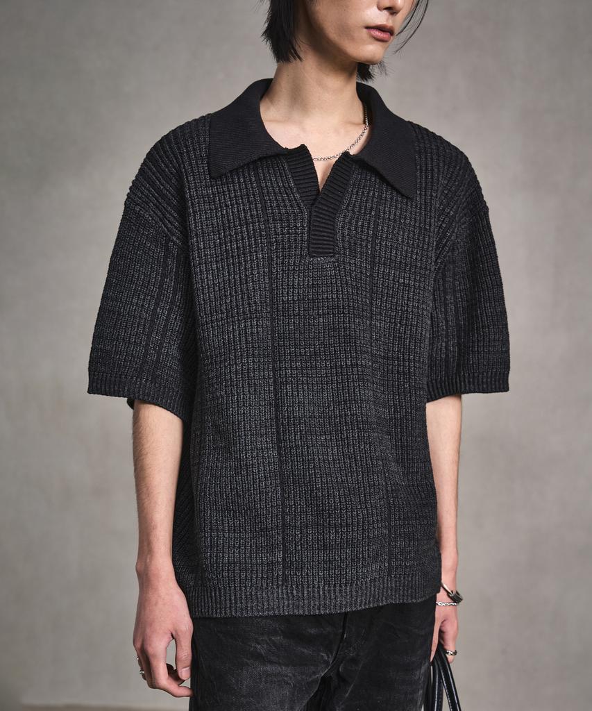 LMOOD Merci Tweed Half Knit Charcoal