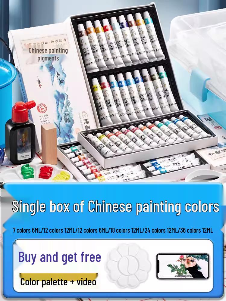 12/24 Color Chinese Ink Painting Set for Beginner and Elementary Art Students
